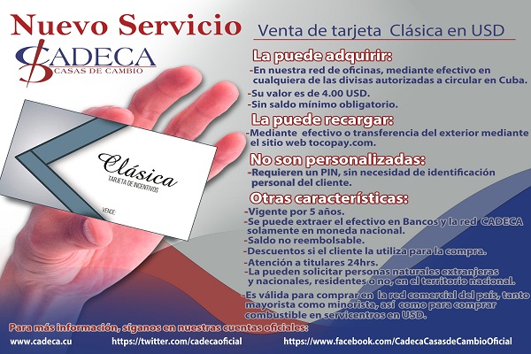 Tarjetas Clasicas en USD, Habana